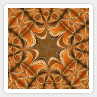 gold and orange unique fractal design Sticker